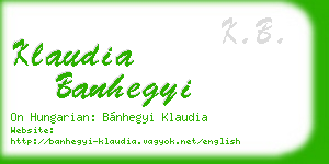 klaudia banhegyi business card