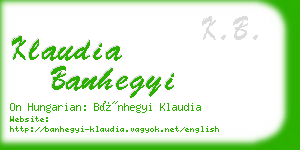 klaudia banhegyi business card